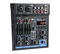 jindaaudio Mélangeur Audio 4 Canaux, Table de Mixage DJ avec Bluetooth, USB et Alimentation Fantôme 48V, pour l'enregistrement, Podcasts, Streaming, Mixeur Audio avec Effets FX