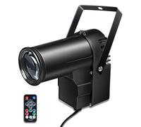jindaaudio Projecteurs pin spot, 12W RGBW 4 in 1 Spotlight LED Blanche Faisceau, DJ Disco Pinspot Lumière pour Boules à facettes