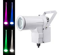jindaaudio Projecteurs pin spot, 12W RGBW 4 in 1 Spotlight LED Blanche Faisceau, DJ Disco Pinspot Lumière pour Boules à facettes