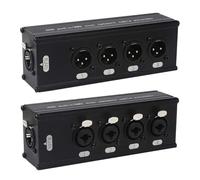 jindaaudio Rallonge DMX XLR vers Ethernet 4 canaux, XLR mâle/femelle à 3 broches et adaptateur Ethercon, convertisseur de câble réseau Cat5/Cat6/Cat7 (1 paire : mâle + femelle) | Transmission de