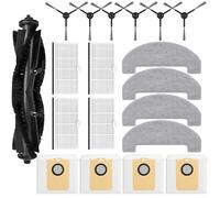 JINDEHUI Kit Accessoires pour MONSGA MS1 MAX, pour Ultenic T20 Pro, pour Proscenic Q8 MAX,1 Brosse Principale, 6 Brosses latérales, 4 Hepa Filtres,4 Serpillière,4 Sacs à poussière