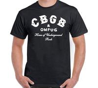JINDIAOWENJU CBGB Text The Home of Punk OMFUG Mens T-Shirt Underground NYC Club Skull Wings Black XL Unisex 100% Cotton Short-Sleeve T-Shirts Black XXL