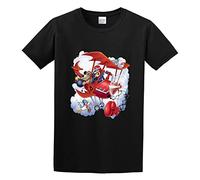 JINDIAOWENJU Dastardly and Muttley in Their Flying Machines Unisex 100% Cotton Short-Sleeve T-Shirts Black XL