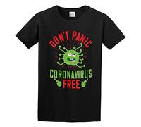 JINDIAOWENJU Dont Panic Coronavirus Free Jacob Zelazny Transparent Unisex 100% Cotton Short-Sleeve T-Shirts Black XXXL