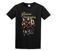 JINDIAOWENJU Fairport Convention Unisex 100% Cotton Short-Sleeve T-Shirts Black XXXL