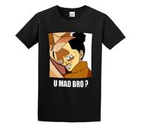 JINDIAOWENJU Momonosuke Funny Faces You Mad Bro Unisex 100% Cotton Short-Sleeve T-Shirts Black S