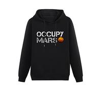 JINDIAOWENJU Occupy Mars As Worn by Elon Musk Hoody Unisex Ptinted Hoodies Long Sleeve Men's Hooded with Pocket Black M