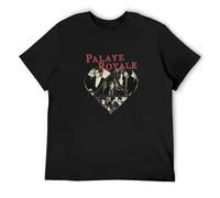 JINDIAOWENJU Palaye Royale Heart Unisex 100% Cotton Short-Sleeve T-Shirts Black XXL