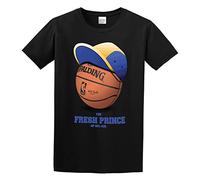 JINDIAOWENJU The Fresh Prince of Bel Air Movie Poster Boy Transparent Unisex 100% Cotton Short-Sleeve T-Shirts Black L