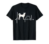 Jindo Dog Heartbeat EKG Mes Chiens sont Mes Amoureux des Animaux de Compagnie Cardio T-Shirt