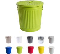 Jinfa | Poubelle en métal galvanisé avec poignées et Couvercle | Vert | Diamètre Ø 29 cm - Hauteur 31,5 cm | Capacité: 18 litres