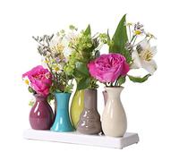 JINFA Set de 7 Vases Décoratifs en Céramique - Ensemble Fixé, Fait Main - Design Nordique