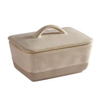 Jinfanshurich Beurrier rectangulaire en céramique avec couvercle pour 250 g/500 g de beurre, boîte de rangement, pour réfrigérateur et table à manger, couleur fromage, 350 ml