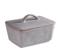 Jinfanshurich Beurrier rectangulaire en céramique avec couvercle pour 250 g/500 g de beurre, boîte de rangement, pour réfrigérateur et table à manger, gris, 350 ml