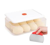 Jinfanshurich Boîte à pizza avec couvercle, boîte à pâte de 4000 ml pour pizza avec carte à pâte, boîte à pâte sans BPA pour réfrigérateur et micro-ondes, boîte à pizza hermétique pour la fermentation