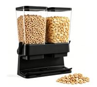 Jinfanshurich Distributeur de céréales, distributeur de céréales et de cornflakes, design à double compartiment, ne broie pas de céréales lors de la distribution pour bonbons, noix, haricots, granola