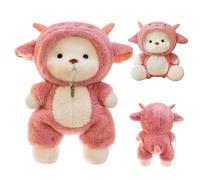 Jinfanshurich Ours en peluche, 40 cm, avec costume d'agneau, doudou interactif, à câliner et à jouer, doux et moelleux, lavable, cadeau créatif pour garçons et filles