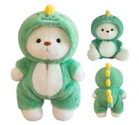 Jinfanshurich Ours en peluche, 40 cm, avec costume de dinosaure, doudou interactif, à câliner et à jouer, doux et moelleux, lavable, cadeau créatif pour garçons et filles