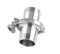 JINFEUGE 1/4", 3/8", 1/2", 3/4", 1", Adaptateur de Virole Filetée Tri Clamp 1-1/4" 2" En Acier Inoxydable Ss304 Avec Joint En Silicone/Color/Dn10 * Ferrule 50.5