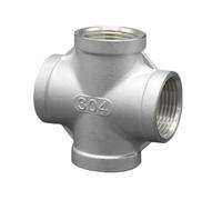 JINFEUGE 1/8" 1/4" 3/8" 1/2" 3/4" 1" 2" 3" Bsp Npt Female 4 Way Splitter,304 201 316 Stainless Steel Pipe Fitting Connector Coupler/Bspt Ss304/2"