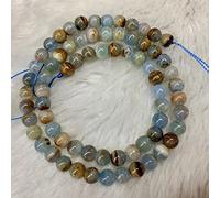 JINFEUGE 1 Lot de Perles En Calcite Bleue D'Argentine, Pierre Naturelle, Pour La Création de Bijoux (15 Pouces)./Multicolor/6Mm