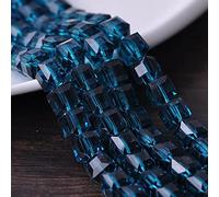 JINFEUGE 10 À 100 Perles En Cristal Tchèque Facettées Cubiques, Carrées Et de 3 À 10 Mm Pour La Création de Bijoux./Peacock Blue/6Mm 50Pcs