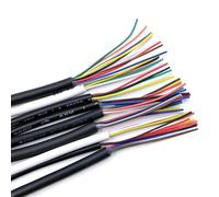 JINFEUGE Câble À Fils Conducteurs Gainés 22 Awg, 5 M, Cuivre, 2 À 10 Conducteurs, Souple, Pour Signauxo Électroniques (Ul2464)/Black 22Awg/10Cores