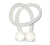 JINFEUGE Embrasses de Rideaux, Lot de 2, Attaches À Boucle Avec Clip, Attaches Magnétiques, Accessoires de Chambre, Rose, 46 Cm/White/46Cm