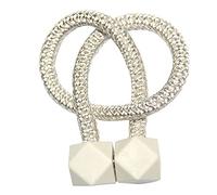 JINFEUGE Embrasses de Rideaux, Lot de 2, Attaches À Boucle Avec Clip, Attaches Magnétiques, Accessoires de Chambre, Rose, 46 Cm/Light Beige/46Cm