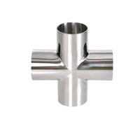 JINFEUGE Lot de 5 Raccordss Sus 304 Pour Tuyaux de 22, 34, 40, 42, 48, 54, 60, 70 Et 85 Mm de Diamètre Extérieur, À Souder Bout À Bout, 4 Voies/Color/85Mm