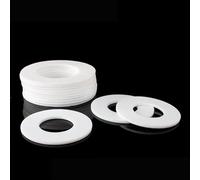 JINFEUGE Ptfe Gaskets Plastic Flat Washer Sealing Works On Pump, Compressor, Mixing Kettle Cs 2Mm 3.0Mm 100Pcs in A Pack/White/6 * 18 * 2