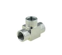 JINFEUGE Raccord de Tuyau En Acier Inoxydable 304, Coude En T 4 Voies, Filetage Mâle Femelle 1/8, 1/4, 3/8, 1/2, Adaptateur D'Air Haute Pression/Ss-Pe-F/1/4"