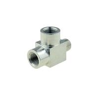 JINFEUGE Raccord de Tuyau En Acier Inoxydable 304, Coude En T 4 Voies, Filetage Mâle Femelle 1/8, 1/4, 3/8, 1/2, Adaptateur D'Air Haute Pression/Ss-Pe-Ffm/1/4"