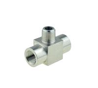 JINFEUGE Raccord de Tuyau En Acier Inoxydable 304, Coude En T 4 Voies, Filetage Mâle Femelle 1/8, 1/4, 3/8, 1/2, Adaptateur D'Air Haute Pression/Ss-Pe-Fmf/1/4"