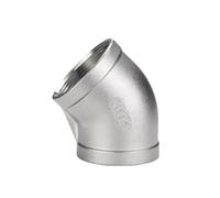 JINFEUGE Raccord de Tuyau Fileté Uglyaf 1/4", 3/8", 1/2", 3/4", 1" 1-1/4" Bsp Femelle En Acier Inoxydable 304, Coude À 45 Degrés Pour Eau Et Huile/Color/3/8"