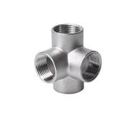 JINFEUGE Raccord de Tuyau Uglyaf 1/4", 3/8", 1-1/4", 1-1/2", 1/2", 3/4", 1", En Acier Inoxydable 304, Filetage Femelle Bsp, Connecteur Croisé Égal À 4 Voies, Ss304/ Color/1-1/4"