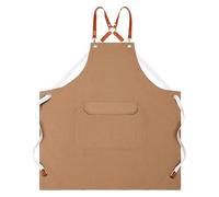 JINFEUGE Tablier de Travail Robuste En Toile Cirée Avec Poches À Outils Et Bretelles Croisées Réglables/Brown/L