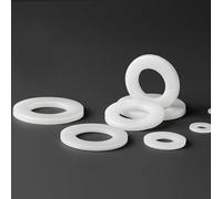 JINFEUGE White Plastic Nylon Flat Washer Plane Spacer M2 M2.5 M3/M4 M5 M6 M8 M10 M12~ M24 Insulation Gasket For Screw 0.5~3.0Mm/White/M6*16 * 2(50Pcs)