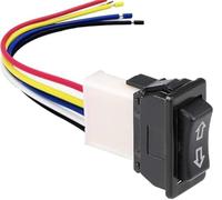 JINFOLI Bouton de commande de porte Interrupteur universel de fenêtre voiture à 5 broches, bascule principale avec faisceau câbles, lève-vitre momentané, Dc 12V, 2 pièces(BLACK 1)