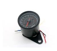 JINFOLI Compteur de Vitesse de Moto 12 V 60 mm Argent Noir Tachymètre Compteur kilométrique Compte-Tours 0-13000 TR/Min Compteur de Vitesse Moto(Schwarz)