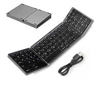 JINGAN Clavier sans fil pliable, clavier pliable - Clavier multidispositif pliable à trois, clavier multisystème pour une saisie multilingue et silencieuse