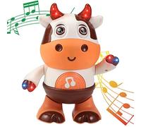 JINGAN Jouets Musicaux pour Bébé Vache, Jouets De Marche pour Bébé Vache avec Musique Et Lumières LED, Jouets De Développement d'apprentissage pour Bébé - pour 3 À 18 Mois - Jouets pour Bébé
