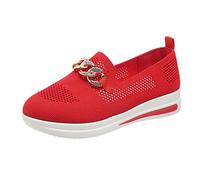 JINGAN Marche à Bout Rond Femme, Chaussures Plates légères et Confortables avec Soutien la voûte Plantaire, Chaussures Respirables Occasionnelles légères d'espadrilles orthopédiques