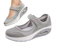 JINGAN Marche Orthopédiques, Tennis Décontractées À Enfiler pour Femmes, Chaussures Orthopédiques À Coussin d'air Gris 41 EU