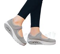 JINGAN Marche Orthopédiques, Tennis Décontractées À Enfiler pour Femmes, Chaussures Orthopédiques À Coussin d'air Gris Taille 42 EU