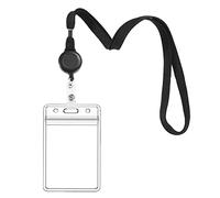 JINGAN Porte-badge d'identification vertical, porte-badge transparent - porte-badge pour carte de fournitures de bureau pour cartes de crédit porte-clés pour hôtel longes