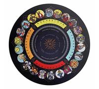 JINGAN Tapis divinatoire, Nappe de Cartes de Tarot, Carte Pendule métaphysique, Cadeau sorcière pour spirituelle, méditation, diamètre 8,7 Pouces