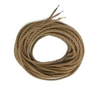 JINGCHI Fil électrique tressé en cuivre et chanvre, cordon de lampe torsadé à 2 ou 3 conducteurs, calibre 16-21 AWG, 1 à 100 mètres(3 Core 0.5mm,1meter)