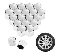 JINGDA 20 Pièces Cache Ecrou pour Citroen C5 X C4 C3 C2 C1 DS3 DS4 DS5 C6, Protection Anti-Rouille Cache Vis Jante Auto, Capuchons de Écrous de Roue Hexagonaux,Silver - 17mm