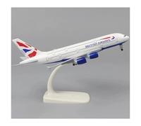 JINGDEE Avion à l'échelle d'exposition Décoration de Table de conférence en Alliage métallique for Avion British Airways A380, échelle 1:400, 20 cm Convient pour Offrir en Cadeau